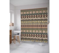 Штора (занавеска) для ванной JoyArty "Классический орнамент" из сатена, 180х200 см с крючками, sc_13942