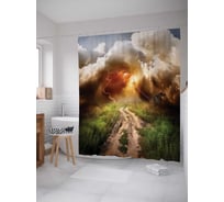 Штора (занавеска) для ванной JoyArty "Портал из молний" из сатена, 180х200 см с крючками, sc_16332