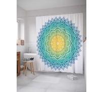 Штора (занавеска) для ванной JoyArty "Солнечный градиент на узоре" из сатена, 180х200 см с крючками, sc_16067