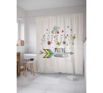 Штора (занавеска) для ванной JoyArty "Стрела загрузки" из сатена, 180х200 см с крючками, sc_16016