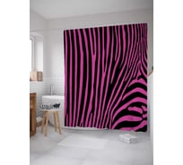Штора (занавеска) для ванной JoyArty "Сказочная зебра" из сатена, 180х200 см с крючками, sc_12965