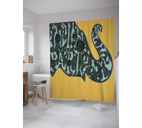 Штора (занавеска) для ванной JoyArty "Индийская вечеринка" из сатена, 180х200 см с крючками, sc_27677