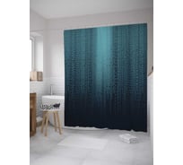 Штора (занавеска) для ванной JoyArty "Пиксельные помехи" из сатена, 180х200 см с крючками, sc_27678