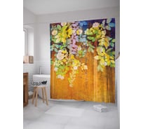 Штора (занавеска) для ванной JoyArty "Висячие цветы" из сатена, 180х200 см с крючками, sc_13891