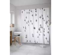 Штора (занавеска) для ванной JoyArty "Стая грачей в небе" из сатена, 180х200 см с крючками, sc_27665