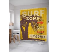 Штора (занавеска) для ванной JoyArty "Зона серфинга" из сатена, 180х200 см с крючками, sc_29512