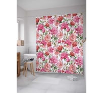 Штора (занавеска) для ванной JoyArty "Теплые оттенки роз" из сатена, 180х200 см с крючками, sc_13889