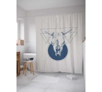 Штора (занавеска) для ванной JoyArty "Разные надписи" из сатена, 180х200 см с крючками, sc_29389