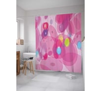 Штора (занавеска) для ванной JoyArty "Розовые лепестки" из сатена, 180х200 см с крючками, sc_29363