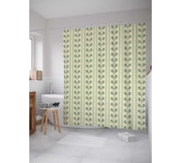 Штора (занавеска) для ванной JoyArty "Серые сердечки" из сатена, 180х200 см с крючками, sc_29596