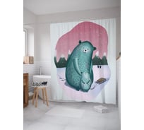 Штора (занавеска) для ванной JoyArty "Заботливая мама медведица" из сатена, 180х200 см sc_378655