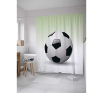 Штора (занавеска) для ванной JoyArty "Футбольный мяч" из сатена, 180х200 см с крючками, sc_27715