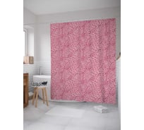 Штора (занавеска) для ванной JoyArty "Гепардовые завитушки" из сатена, 180х200 см с крючками, sc_14066