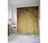 Штора (занавеска) для ванной JoyArty "Теневые завитки" из сатена, 180х200 см с крючками, sc_16596