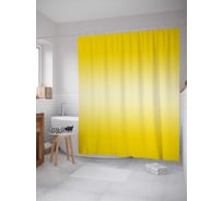 Штора (занавеска) для ванной JoyArty "Желтый переход" из сатена, 180х200 см с крючками, sc_23539