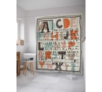 Штора (занавеска) для ванной JoyArty "Буквы и символы" из сатена, 180х200 см с крючками, sc_2919