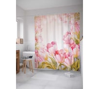 Штора (занавеска) для ванной JoyArty "Бурный сад" из сатена, 180х200 см с крючками, sc_2858