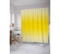 Штора (занавеска) для ванной JoyArty "Желтый перелив" из сатена, 180х200 см с крючками, sc_23559