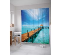 Штора (занавеска) для ванной JoyArty "Морская свежесть" из сатена, 180х200 см с крючками, sc_2386