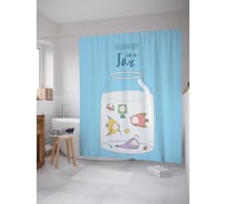Штора (занавеска) для ванной JoyArty "Аквариумные рыбки" из сатена, 180х200 см sc_378601