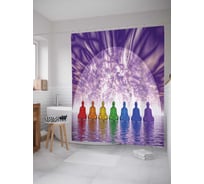 Штора (занавеска) для ванной JoyArty "Радужная медитация" из сатена, 180х200 см с крючками, sc_14105