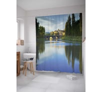 Штора (занавеска) для ванной JoyArty "Городская черта" из сатена, 180х200 см с крючками, sc_16757