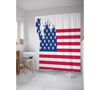 Штора (занавеска) для ванной JoyArty "Флаг свободы" из сатена, 180х200 см с крючками, sc_15544