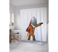 Штора (занавеска) для ванной JoyArty "Космический бэтмен" из сатена, 180х200 см с крючками, sc_28381