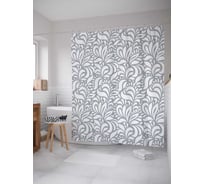 Штора (занавеска) для ванной JoyArty "Лепестковые формы" из сатена, 180х200 см с крючками, sc_13577