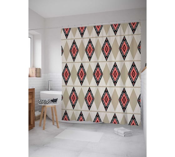 Штора (занавеска) для ванной JoyArty "Летняя свежесть" из сатена, 180х200 см с крючками, sc_16948 1