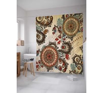 Штора (занавеска) для ванной JoyArty "Записки садовника" из сатена, 180х200 см с крючками, sc_17749