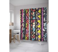 Штора (занавеска) для ванной JoyArty "Змеиный рисунок" из сатена, 180х200 см с крючками, sc_28551