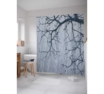 Штора (занавеска) для ванной JoyArty "Дождливая погода" из сатена, 180х200 см с крючками, sc_17213