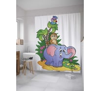 Штора (занавеска) для ванной JoyArty "Безудержное веселье" из сатена, 180х200 см с крючками, sc_10374