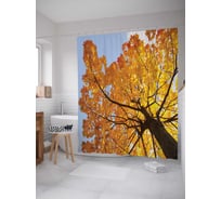 Штора (занавеска) для ванной JoyArty "Осенний убор" из сатена, 180х200 см с крючками, sc_16580