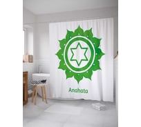 Штора (занавеска) для ванной JoyArty "Цветочная звезда" из сатена, 180х200 см с крючками, sc_18744