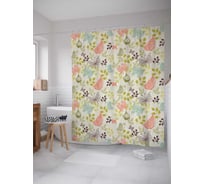 Штора (занавеска) для ванной JoyArty "Эскиз с бабочками" из сатена, 180х200 см с крючками, sc_15884