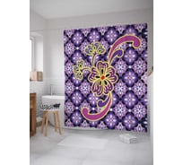 Штора (занавеска) для ванной JoyArty "Цветочные духи" из сатена, 180х200 см с крючками, sc_16962