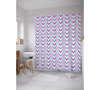 Штора (занавеска) для ванной JoyArty "Направленная вертикаль" из сатена, 180х200 см с крючками, sc_29264