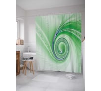 Штора (занавеска) для ванной JoyArty "Текущая спираль" из сатена, 180х200 см с крючками, sc_16994