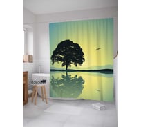 Штора (занавеска) для ванной JoyArty "Лови энергию" из сатена, 180х200 см с крючками, sc_17580