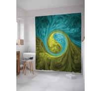 Штора (занавеска) для ванной JoyArty "Космический инь ян" из сатена, 180х200 см с крючками, sc_16997