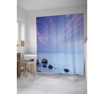 Штора (занавеска) для ванной JoyArty "Успокаивающий пейзаж" из сатена, 180х200 см с крючками, sc_10355