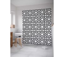 Штора (занавеска) для ванной JoyArty "Звездная решетка" из сатена, 180х200 см с крючками, sc_17004