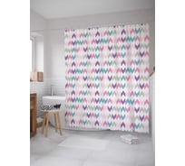 Штора (занавеска) для ванной JoyArty "Стрелки хаоса" из сатена, 180х200 см с крючками, sc_23248