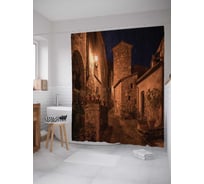 Штора (занавеска) для ванной JoyArty "Ночные средневековые улицы" из сатена, 180х200 см с крючками, sc_17251