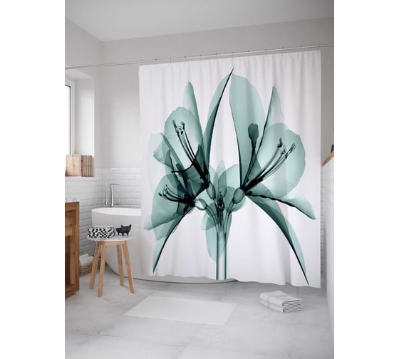 Штора (занавеска) для ванной JoyArty "Оригинальная зарисовка" из сатена, 180х200 см с крючками, sc_14445 1