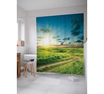 Штора (занавеска) для ванной JoyArty "Секретная дорога" из сатена, 180х200 см с крючками, sc_13664