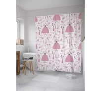 Штора (занавеска) для ванной JoyArty "Наряд принцессы" из сатена, 180х200 см с крючками, sc_11958