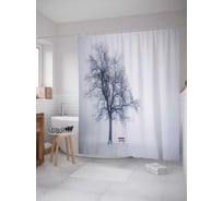 Штора (занавеска) для ванной JoyArty "Зимний отдых" из сатена, 180х200 см с крючками, sc_17621